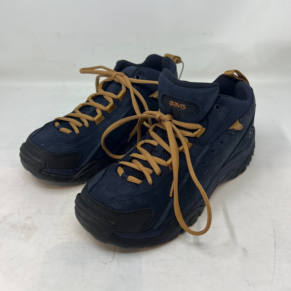 Gravis Deuce Sneakers Men's 8.5‎ Navy Suede Tan Laces Skate Style VTG NIB